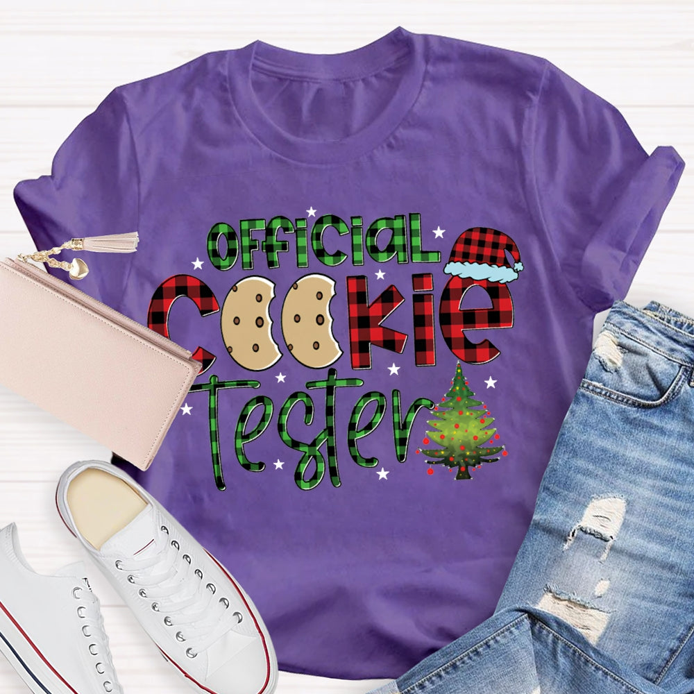Official Cookie Tester Christmas Trees And Santa Hats T-shirt
