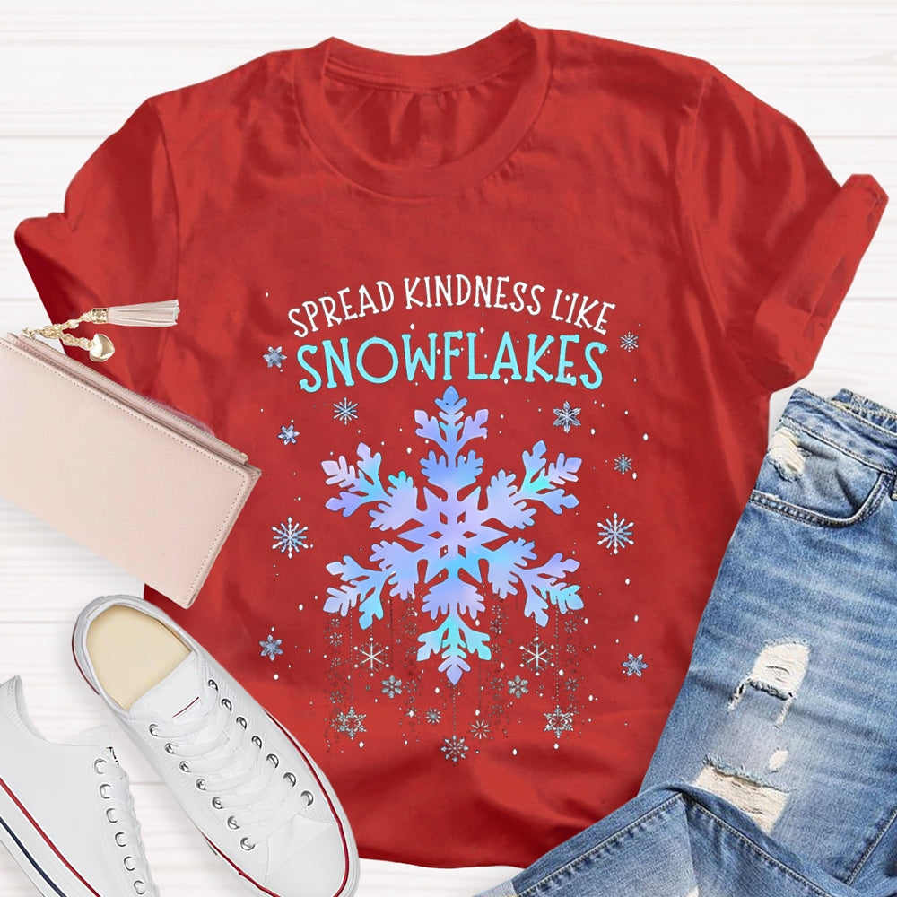 Spread Kindness Like Snowflakes Colorful Tie-Dye Snowflakes Christmas T-shirt