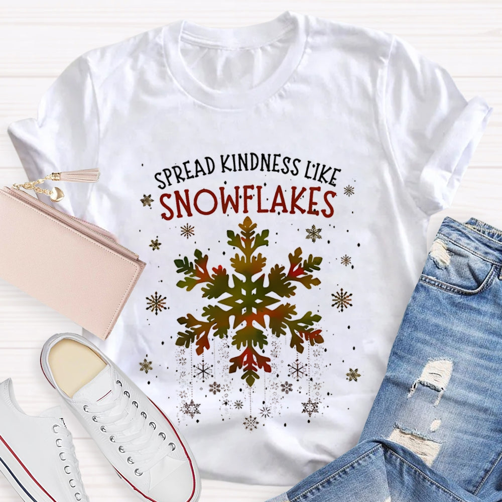 Spread Kindness Like Snowflakes Colorful Tie-Dye Snowflakes Christmas T-shirt