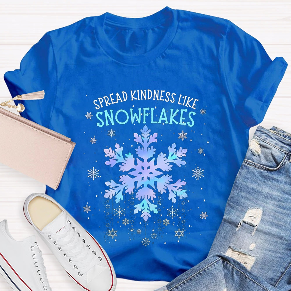 Spread Kindness Like Snowflakes Colorful Tie-Dye Snowflakes Christmas T-shirt