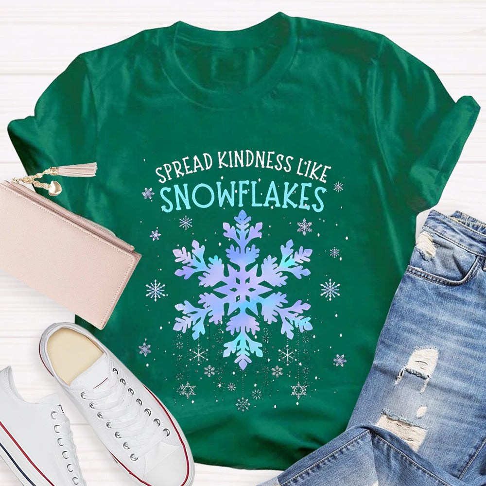 Spread Kindness Like Snowflakes Colorful Tie-Dye Snowflakes Christmas T-shirt