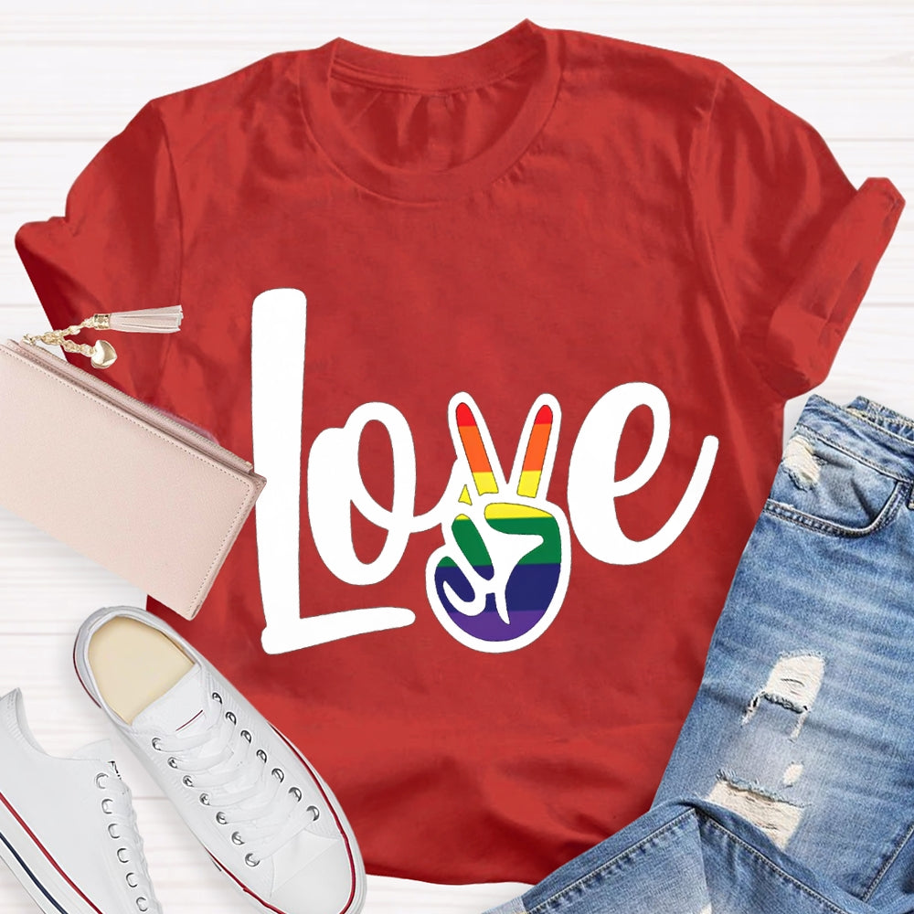 Love Gradient Finger Print T-shirt