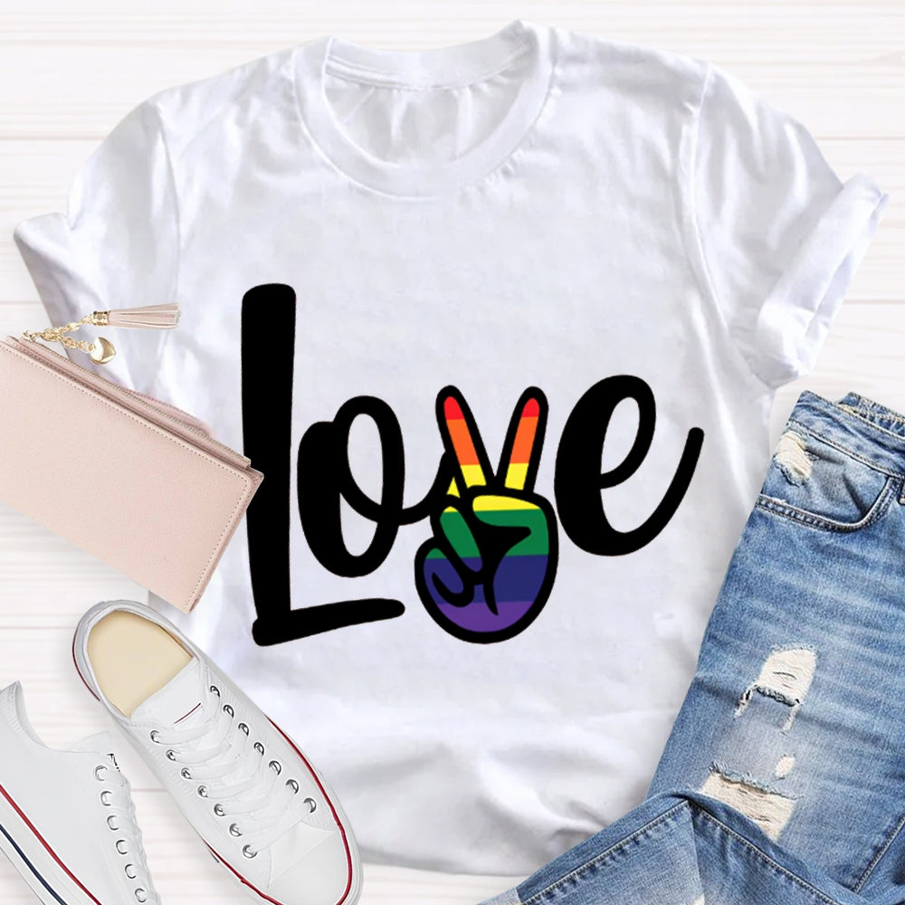 Love Gradient Finger Print T-shirt