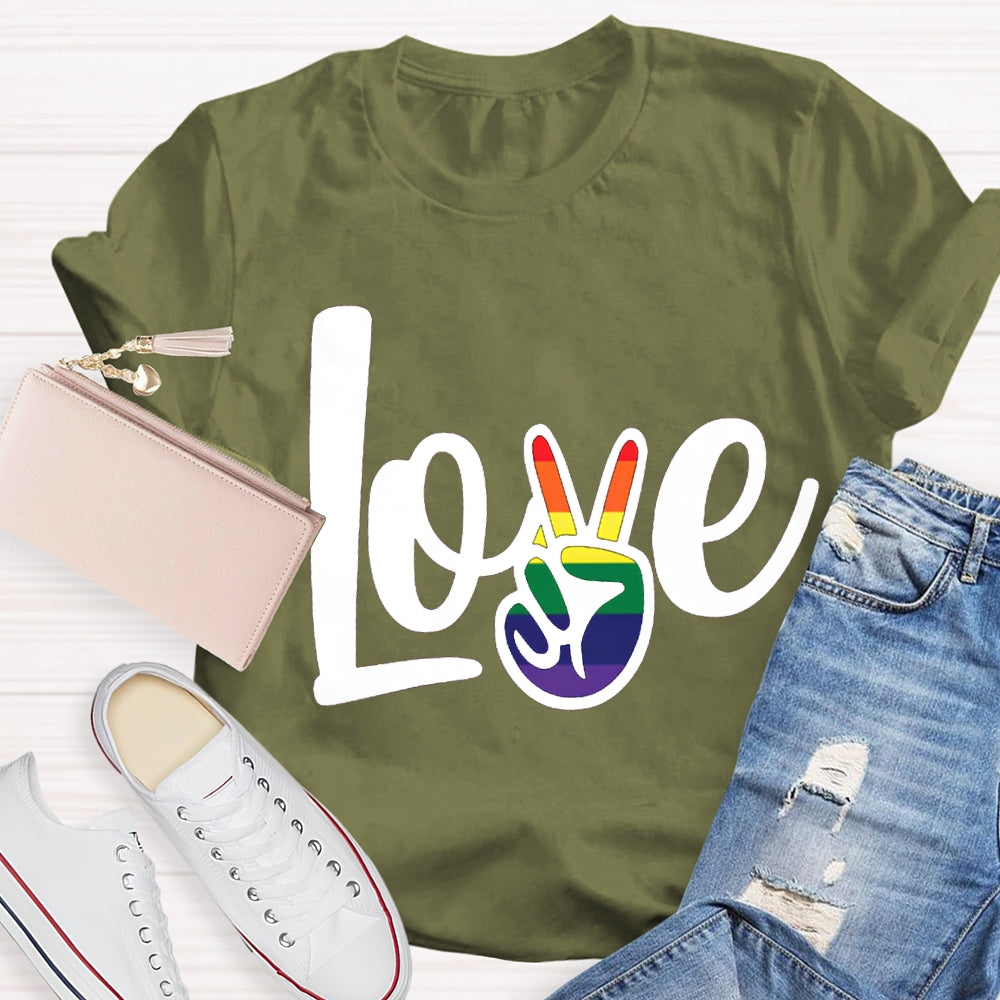 Love Gradient Finger Print T-shirt