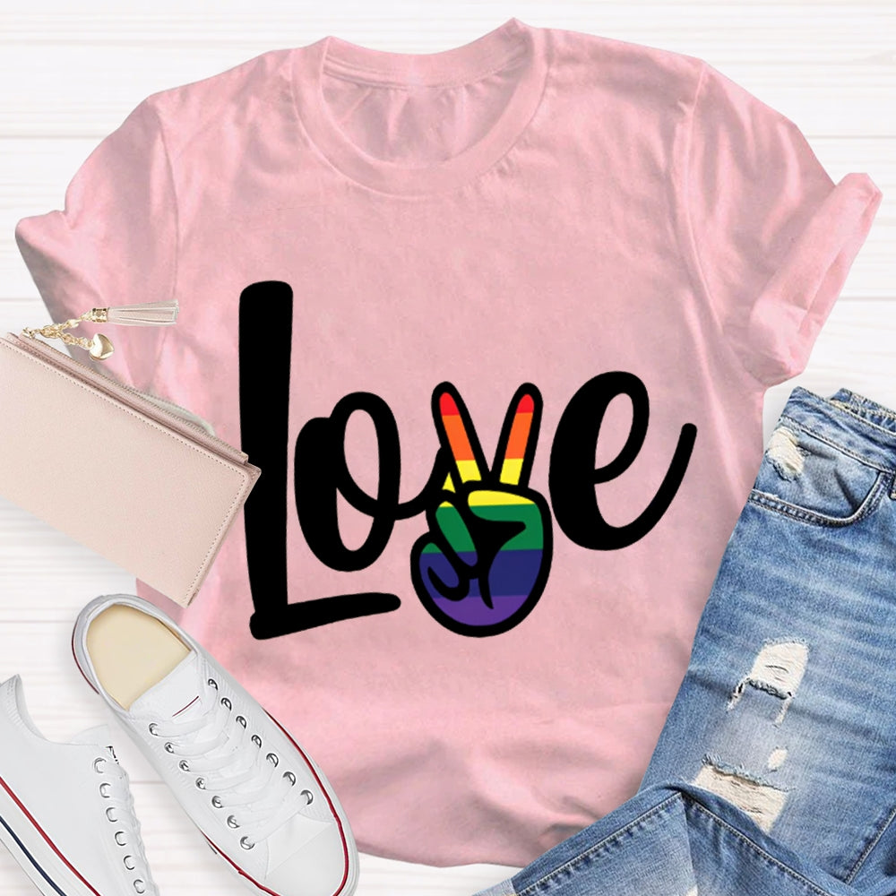 Love Gradient Finger Print T-shirt