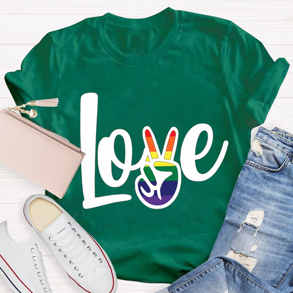 Love Gradient Finger Print T-shirt