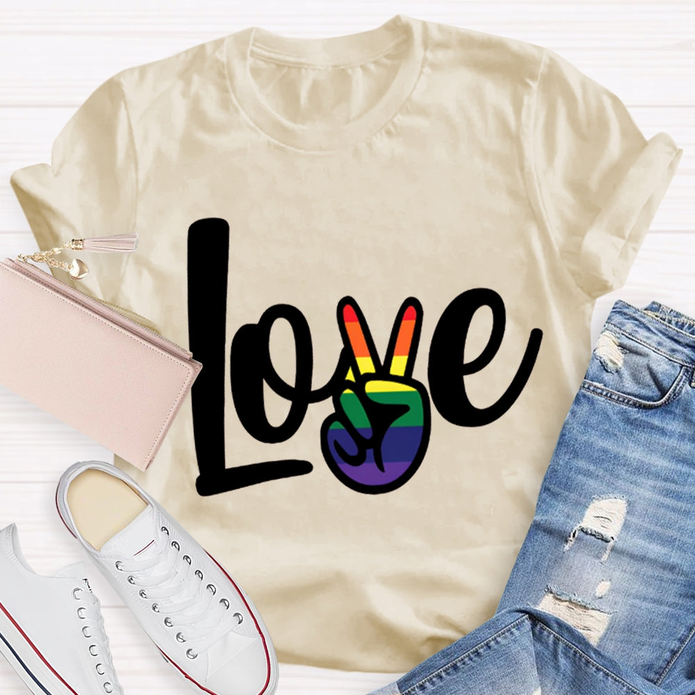 Love Gradient Finger Print T-shirt