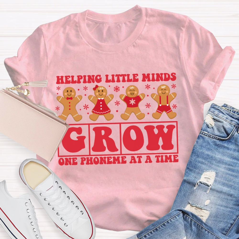 Helping Little Minds Grow One Phoneme At A Time Christmas T-shirt