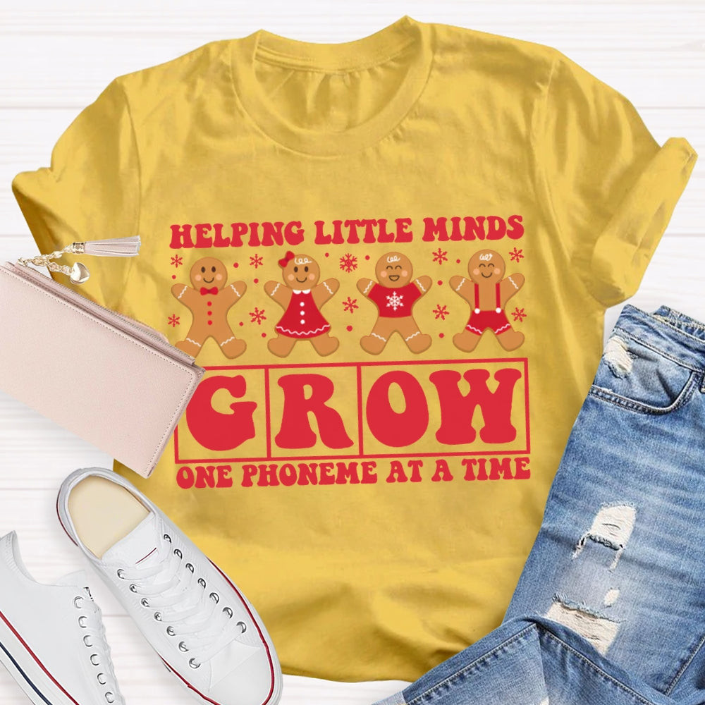 Helping Little Minds Grow One Phoneme At A Time Christmas T-shirt