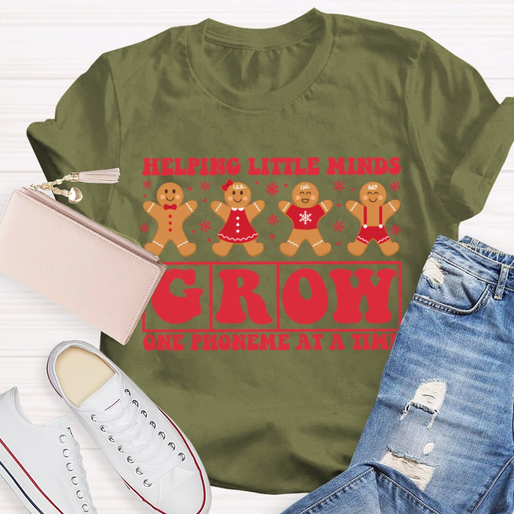 Helping Little Minds Grow One Phoneme At A Time Christmas T-shirt