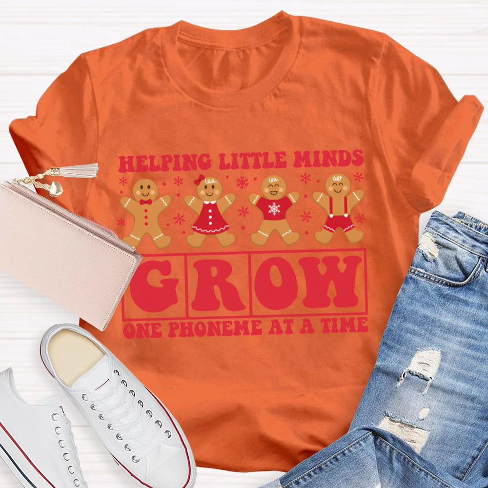 Helping Little Minds Grow One Phoneme At A Time Christmas T-shirt