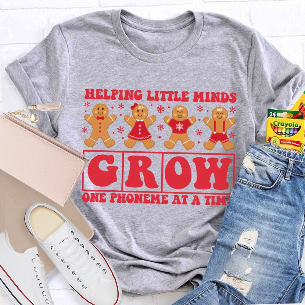 Helping Little Minds Grow One Phoneme At A Time Christmas T-shirt