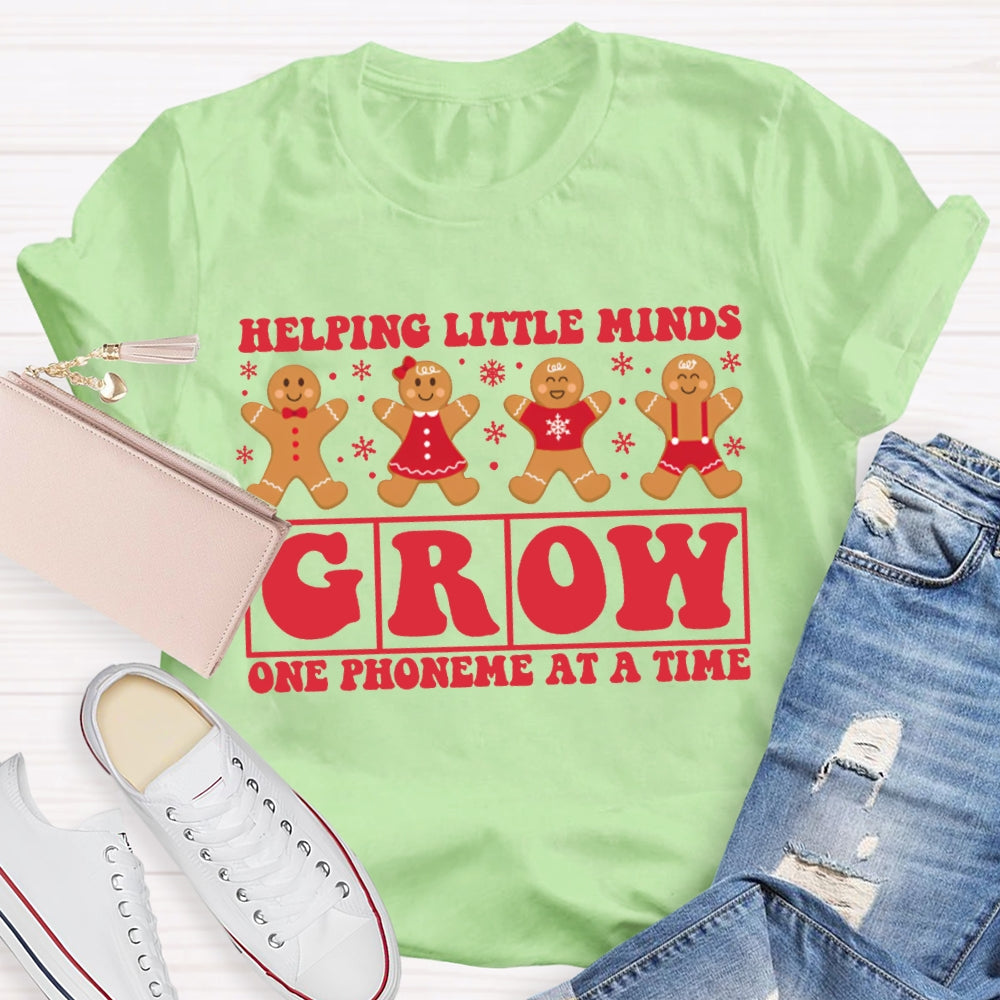 Helping Little Minds Grow One Phoneme At A Time Christmas T-shirt