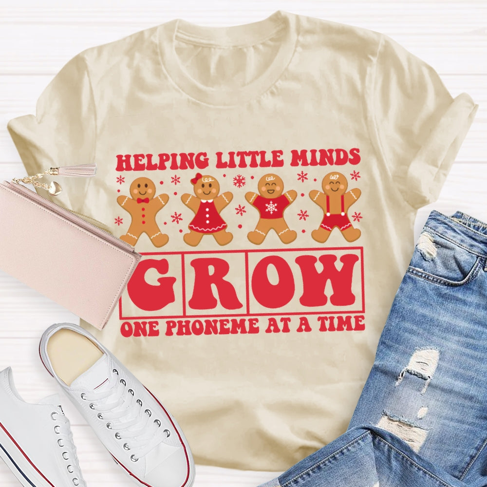 Helping Little Minds Grow One Phoneme At A Time Christmas T-shirt