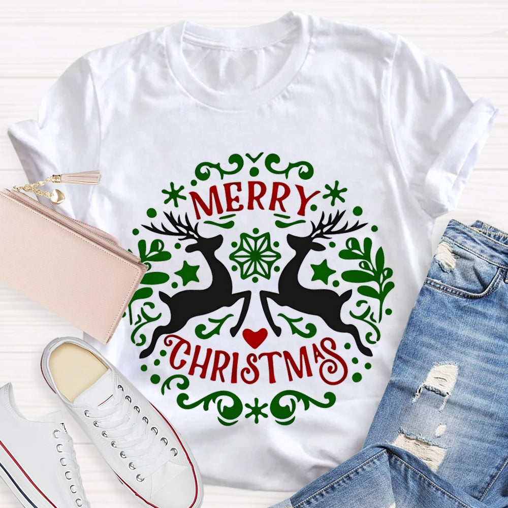 Merry Christmas And Christmas Elk T-shirt