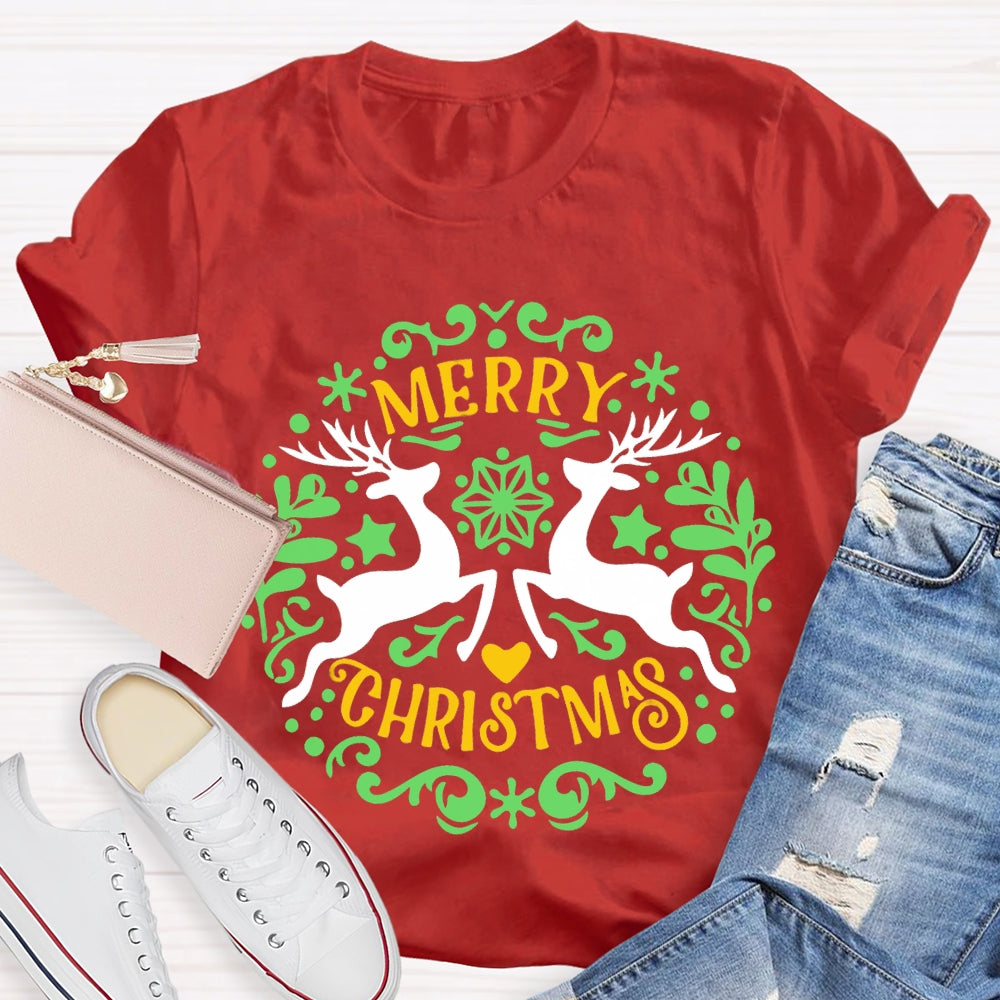 Merry Christmas And Christmas Elk T-shirt