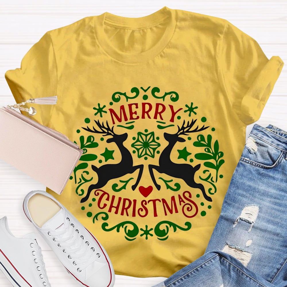 Merry Christmas And Christmas Elk T-shirt