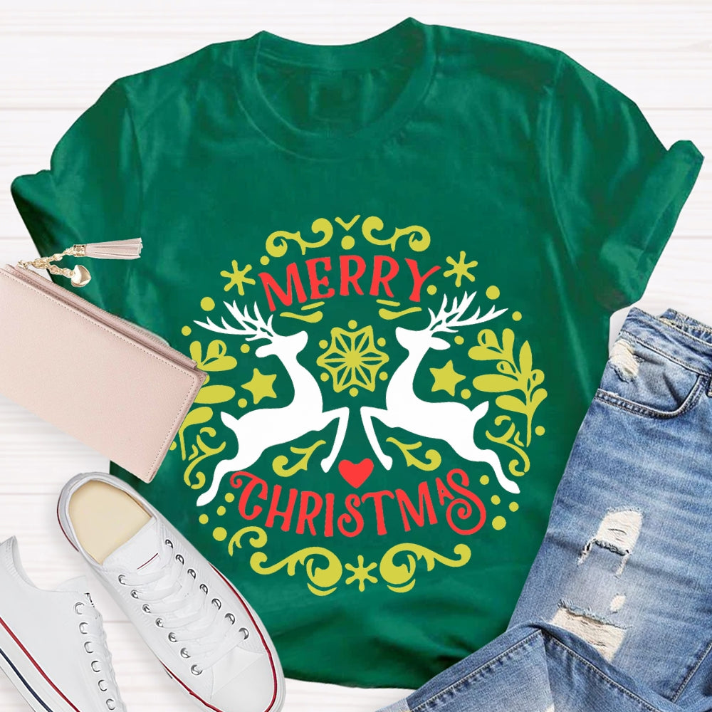 Merry Christmas And Christmas Elk T-shirt