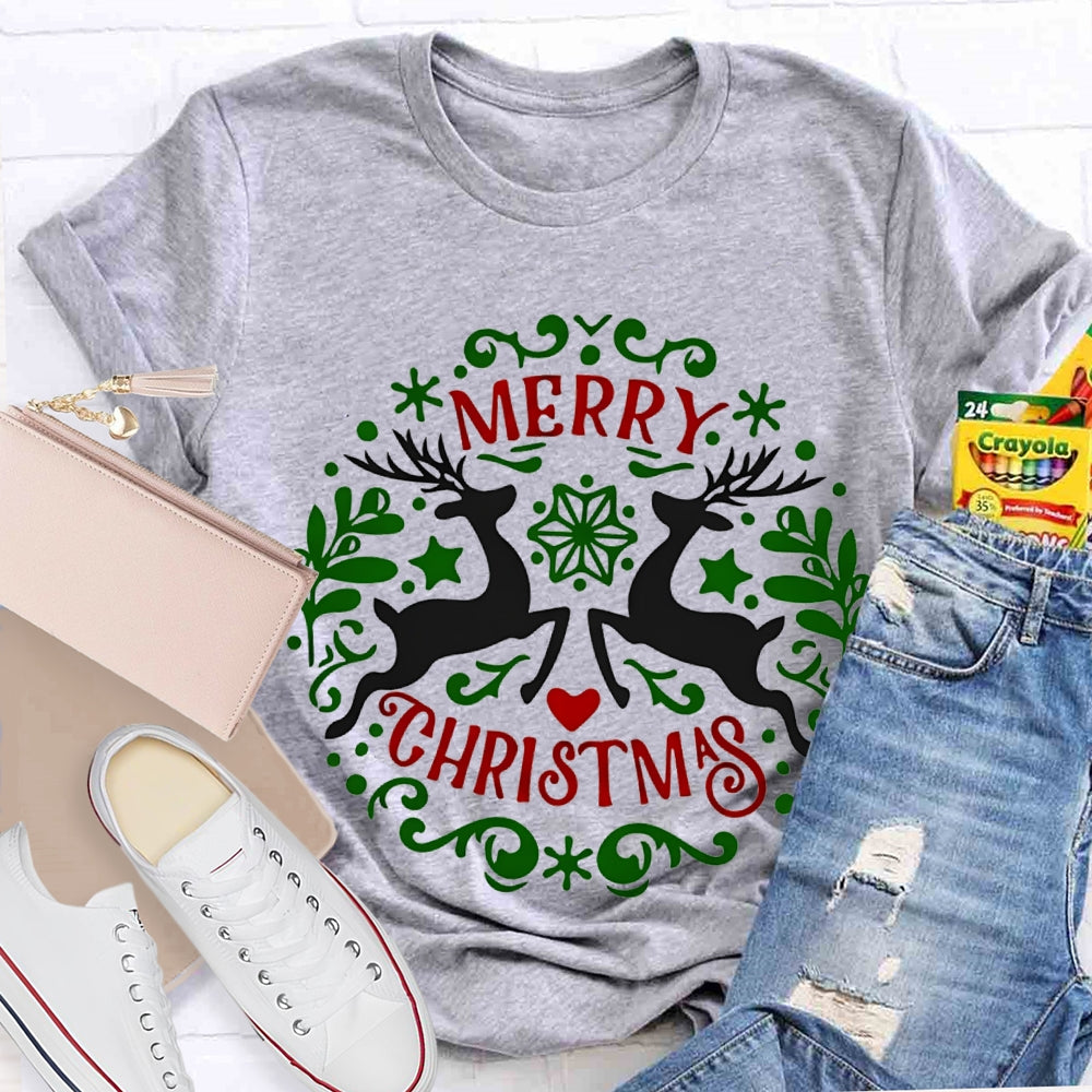 Merry Christmas And Christmas Elk T-shirt