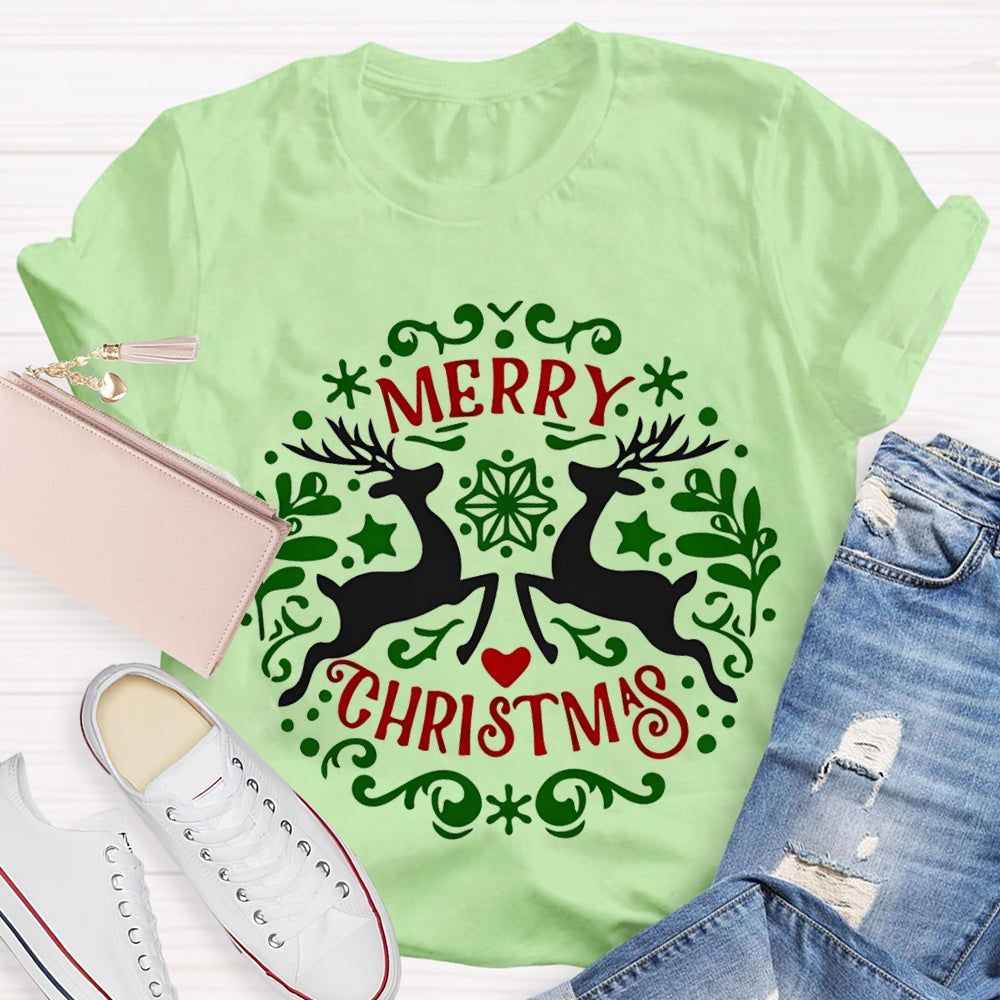 Merry Christmas And Christmas Elk T-shirt