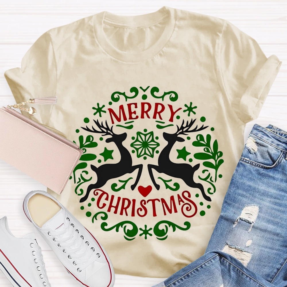 Merry Christmas And Christmas Elk T-shirt