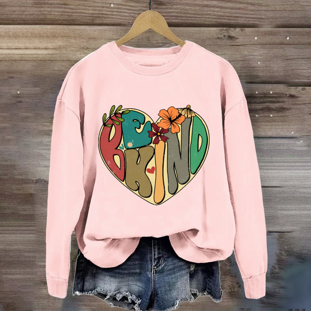 Be Kind With Heart Floral Sweatshirt
