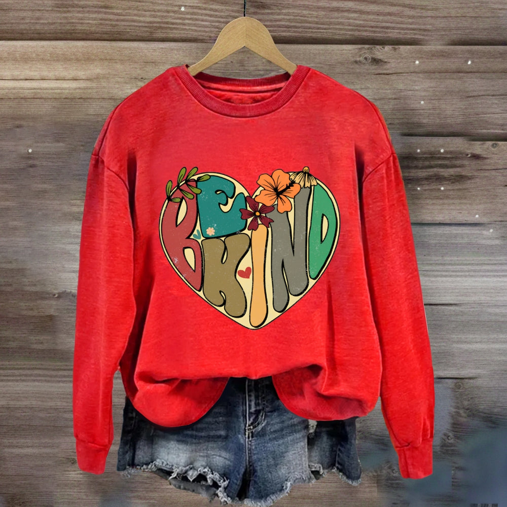 Be Kind With Heart Floral Sweatshirt