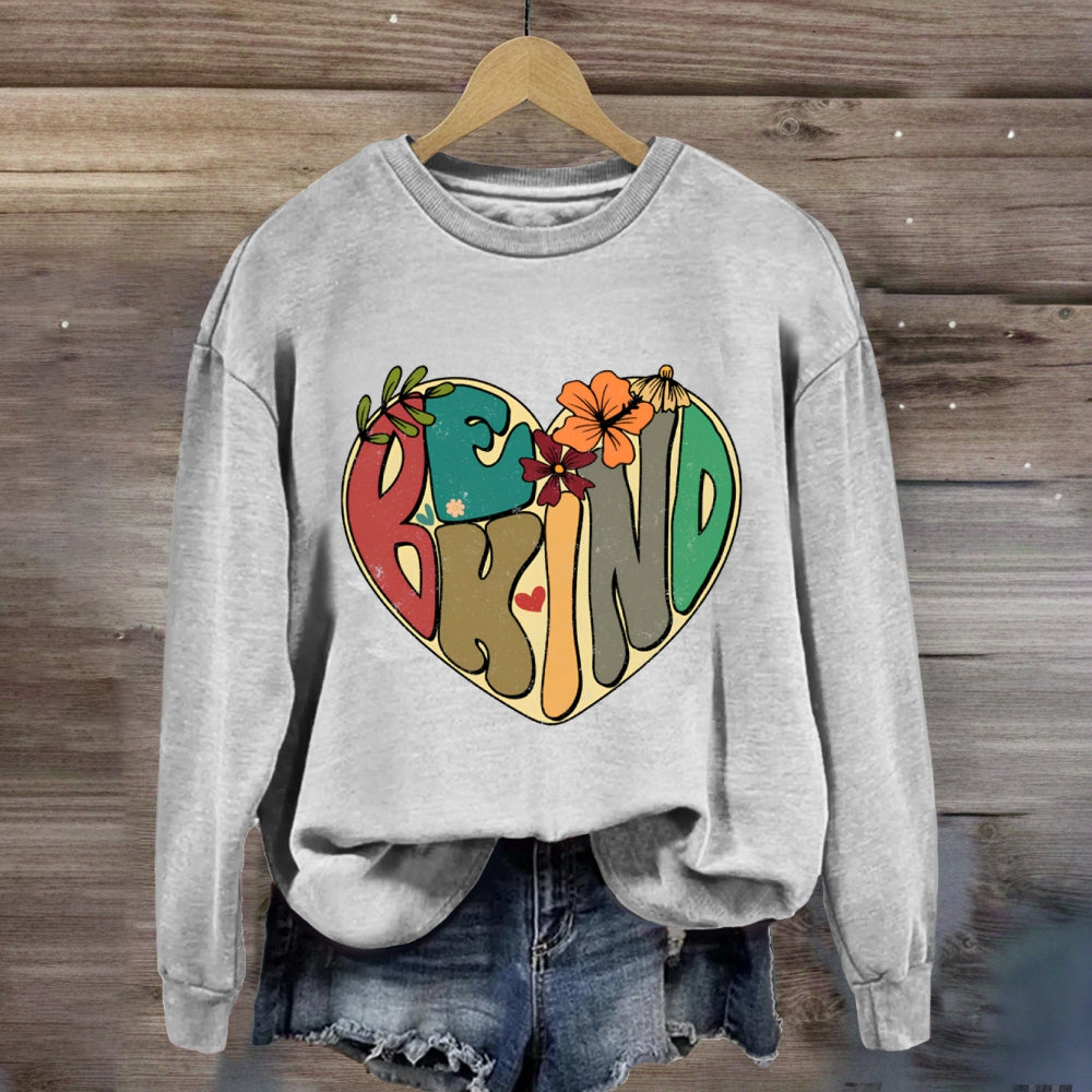 Be Kind With Heart Floral Sweatshirt