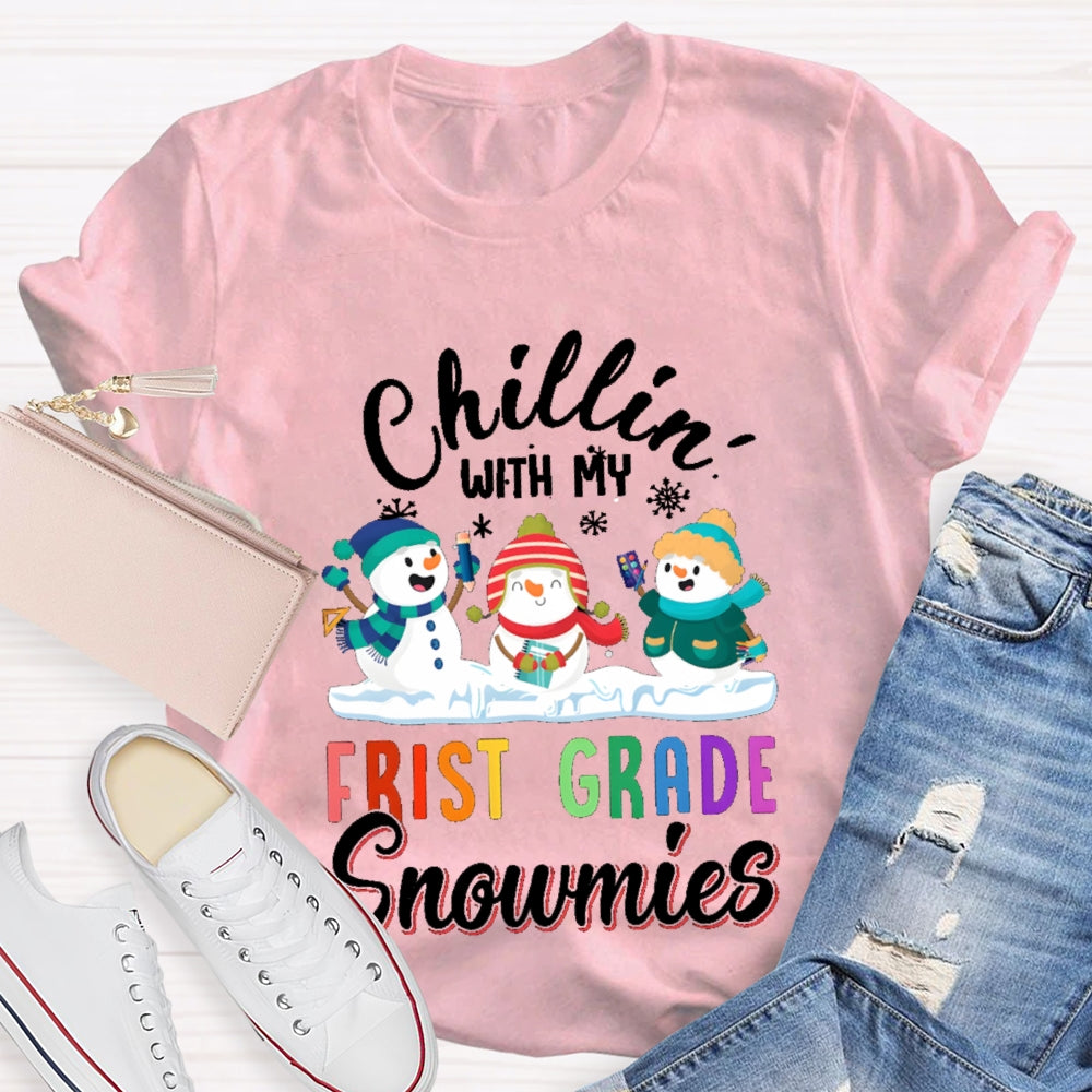 Personalized Grade Chillin With My First Grade Snowmies T-shirt