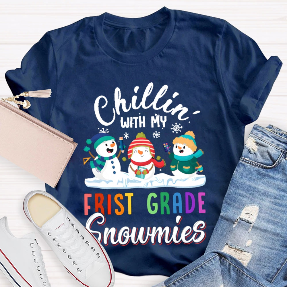 Personalized Grade Chillin With My First Grade Snowmies T-shirt