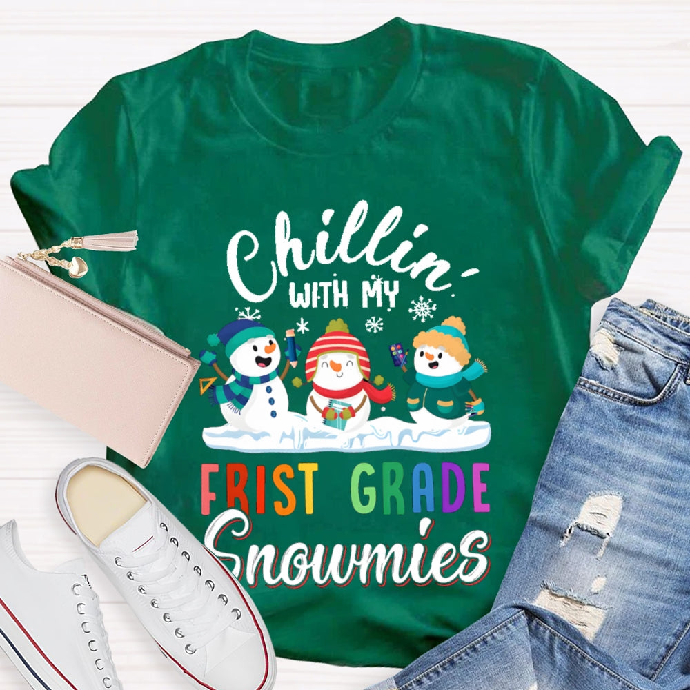 Personalized Grade Chillin With My First Grade Snowmies T-shirt