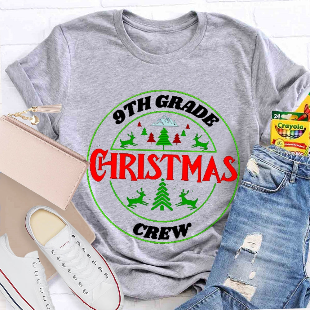Personalized Grade 9th Grade Christmas Crew T-shirt