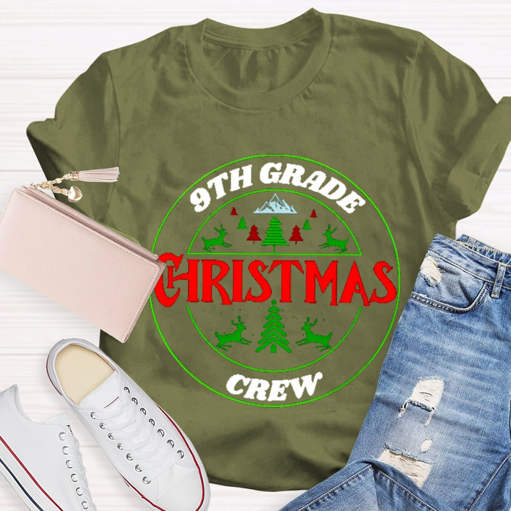 Personalized Grade 9th Grade Christmas Crew T-shirt