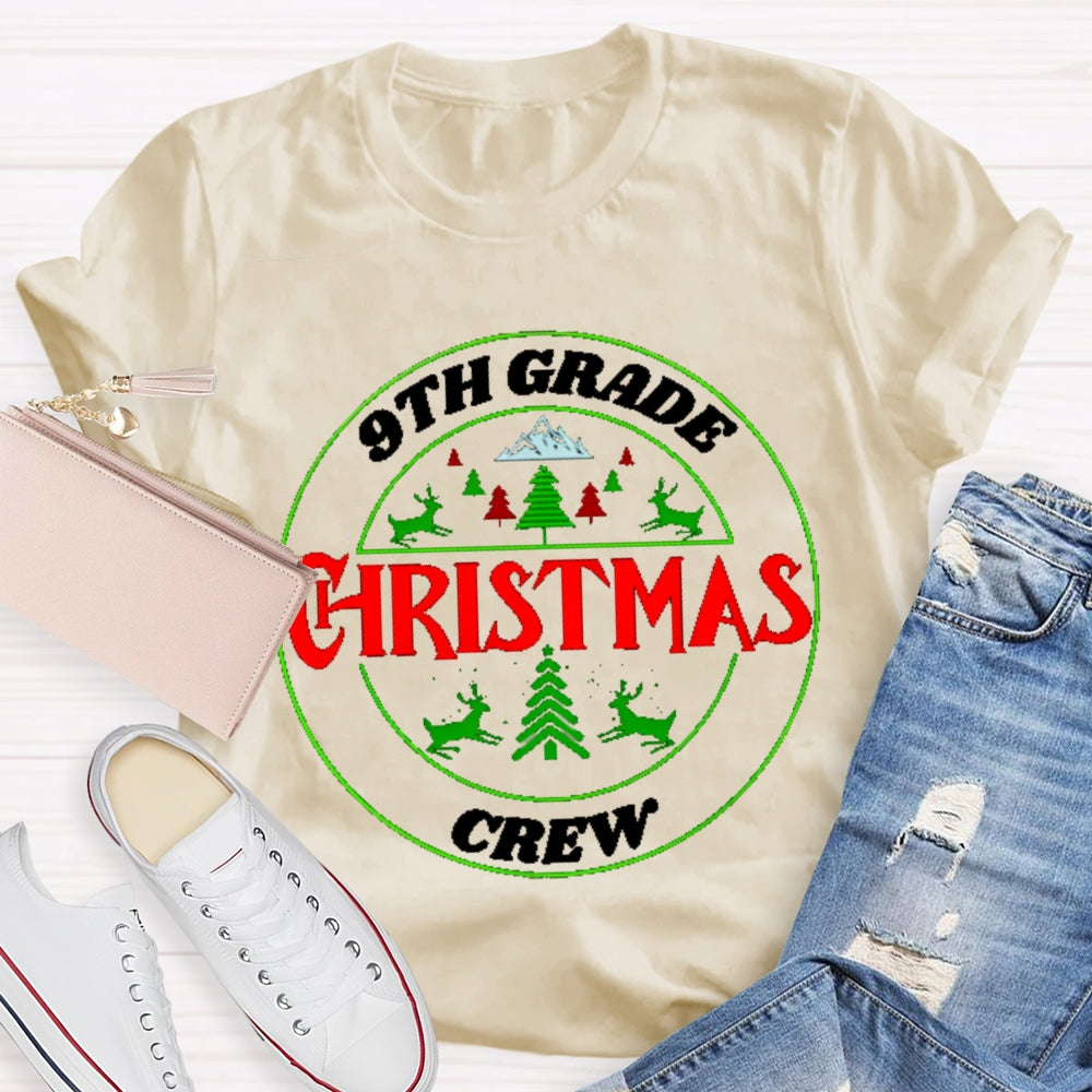 Personalized Grade 9th Grade Christmas Crew T-shirt