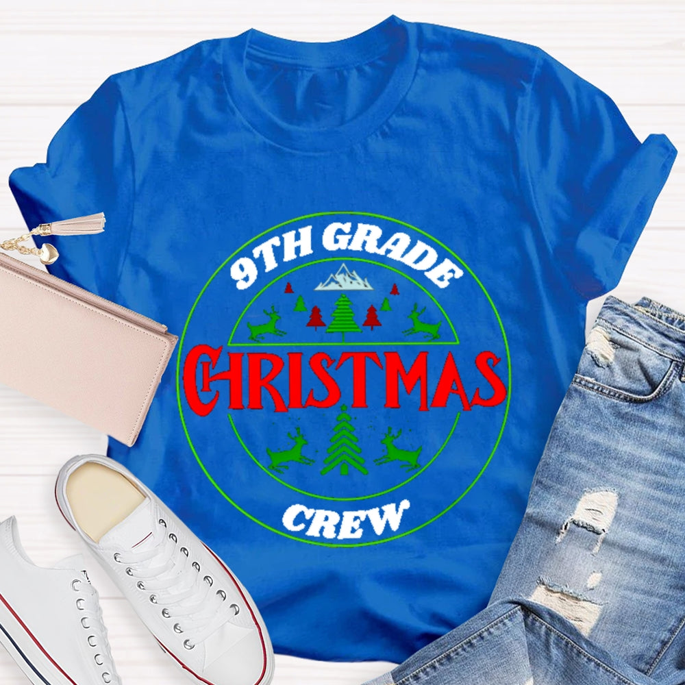 Personalized Grade 9th Grade Christmas Crew T-shirt