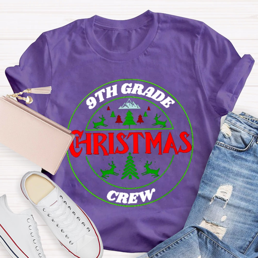 Personalized Grade 9th Grade Christmas Crew T-shirt