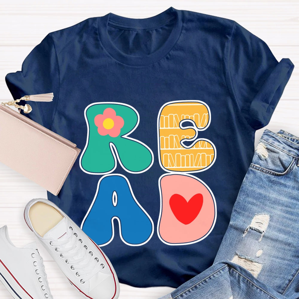 Read With Heart On Bright Day T-Shirt