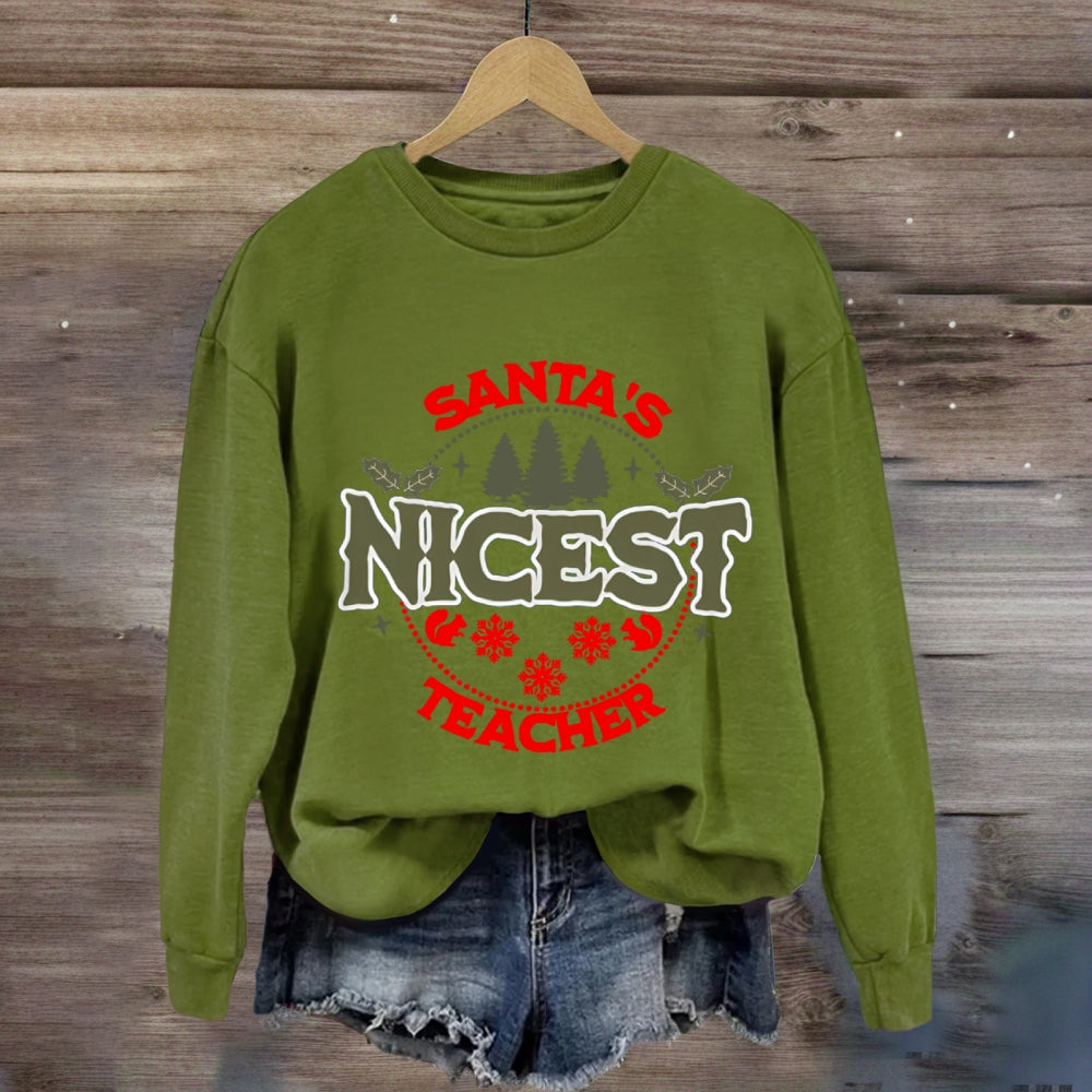 Santa'S Best Teacher Sweatshirt