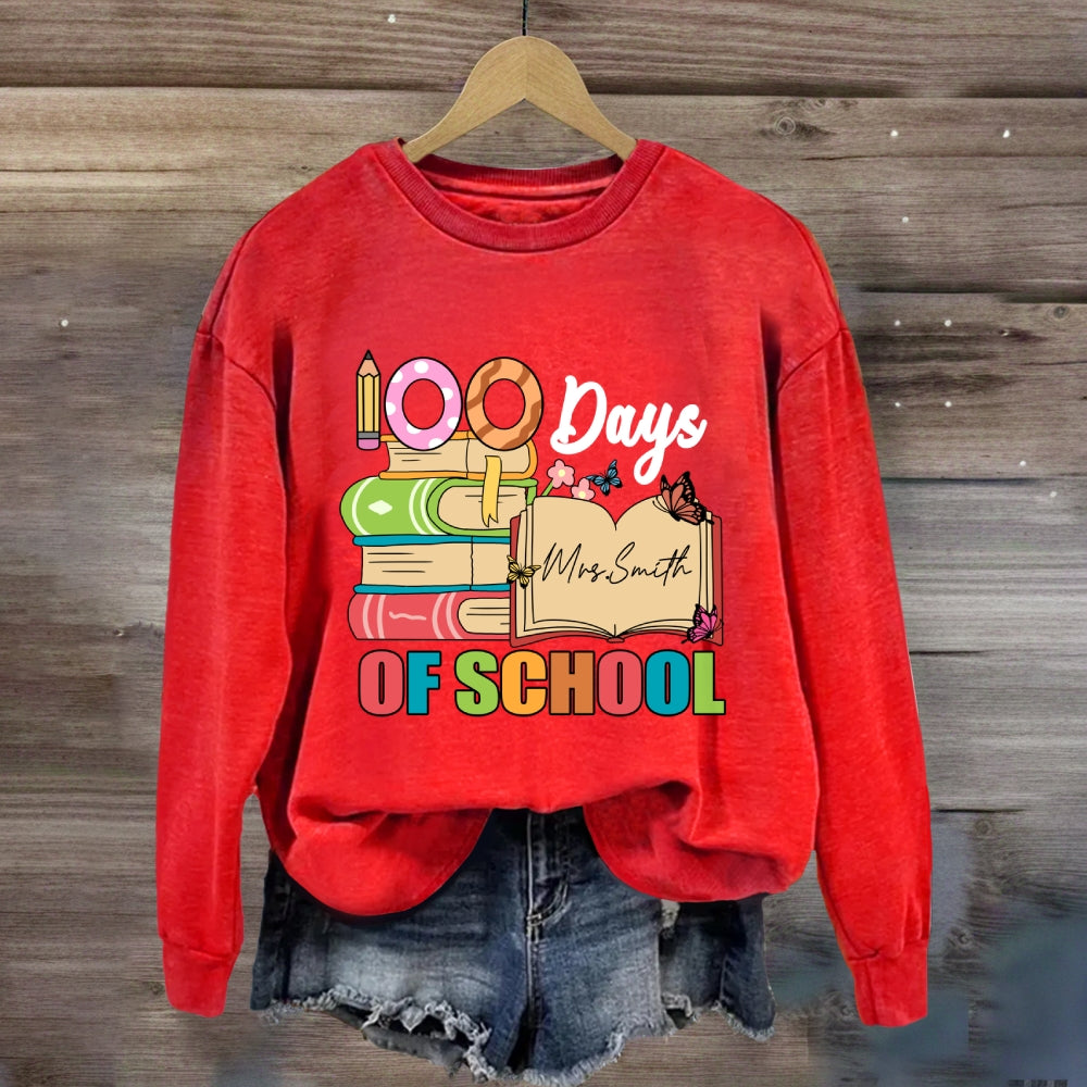 Personalized Name 100 Days Of School Sweatshirt