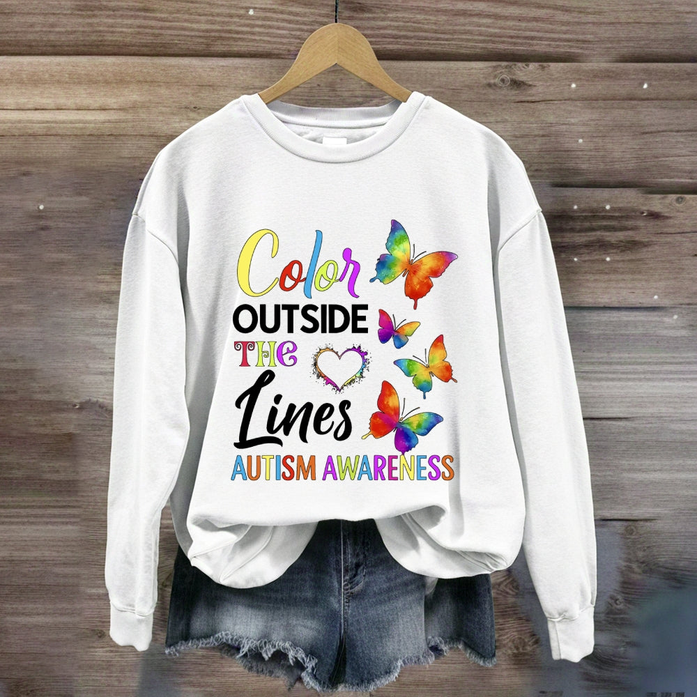 Color Outside The Lines Butterfly Sweatshirt