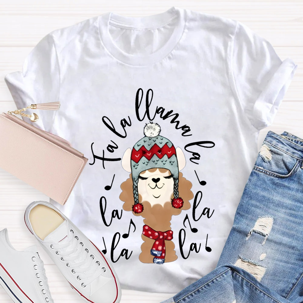 La La Fa Llama La La Christmas Puppy Listening To Music T-shirt