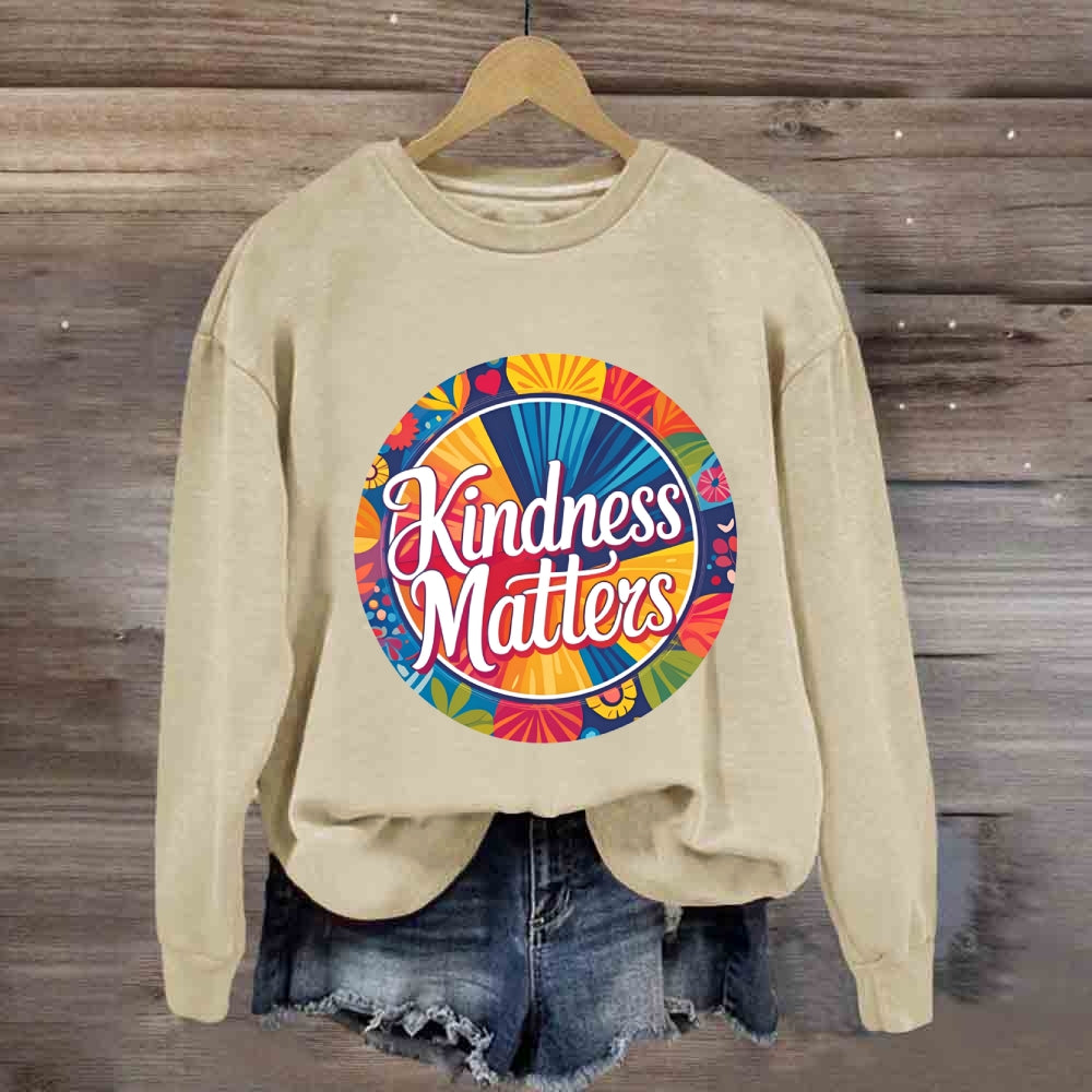 Kindness Matters Floral Circle Sweatshirt