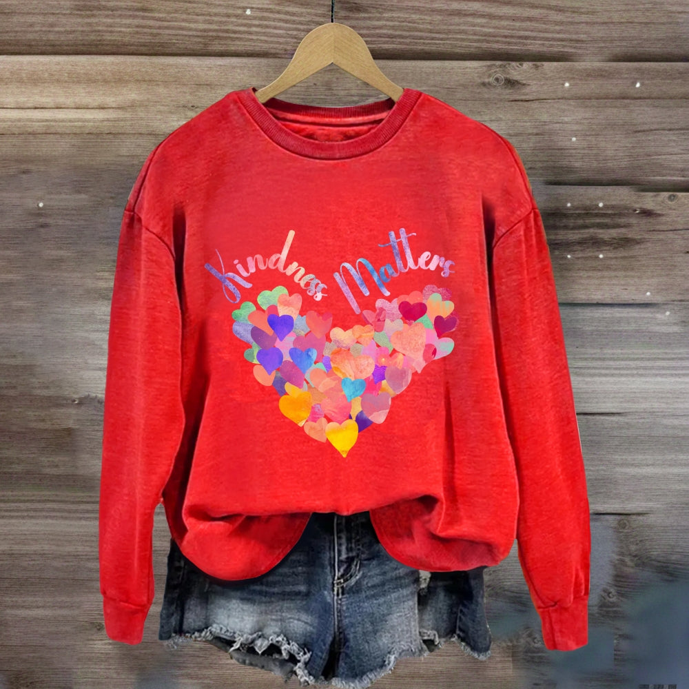 Kindliness Matters Colorful Heart Sweatshirt