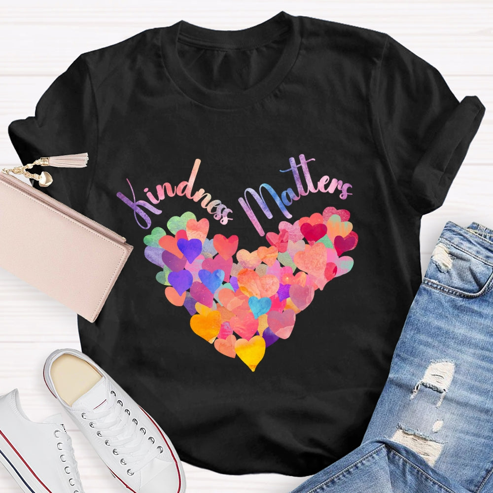 Kindness Matters Colorful Heart T-Shirt