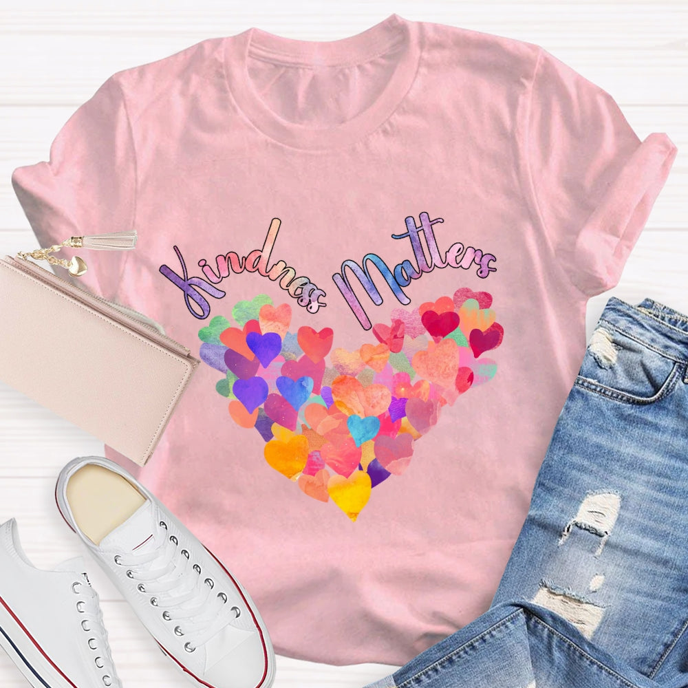 Kindness Matters Colorful Heart T-Shirt