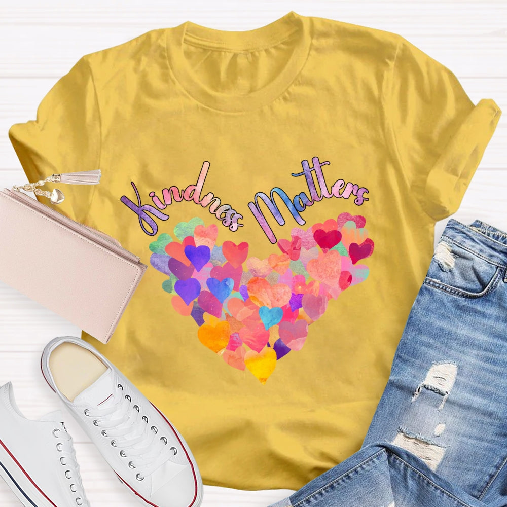 Kindness Matters Colorful Heart T-Shirt