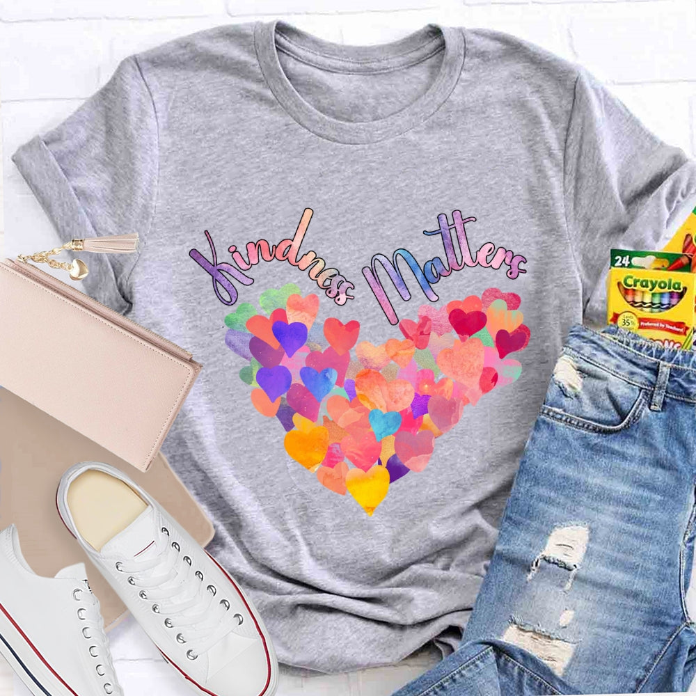 Kindness Matters Colorful Heart T-Shirt