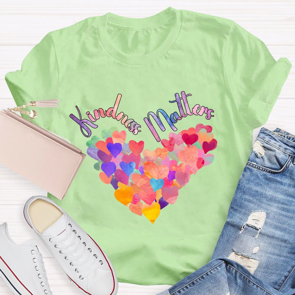 Kindness Matters Colorful Heart T-Shirt