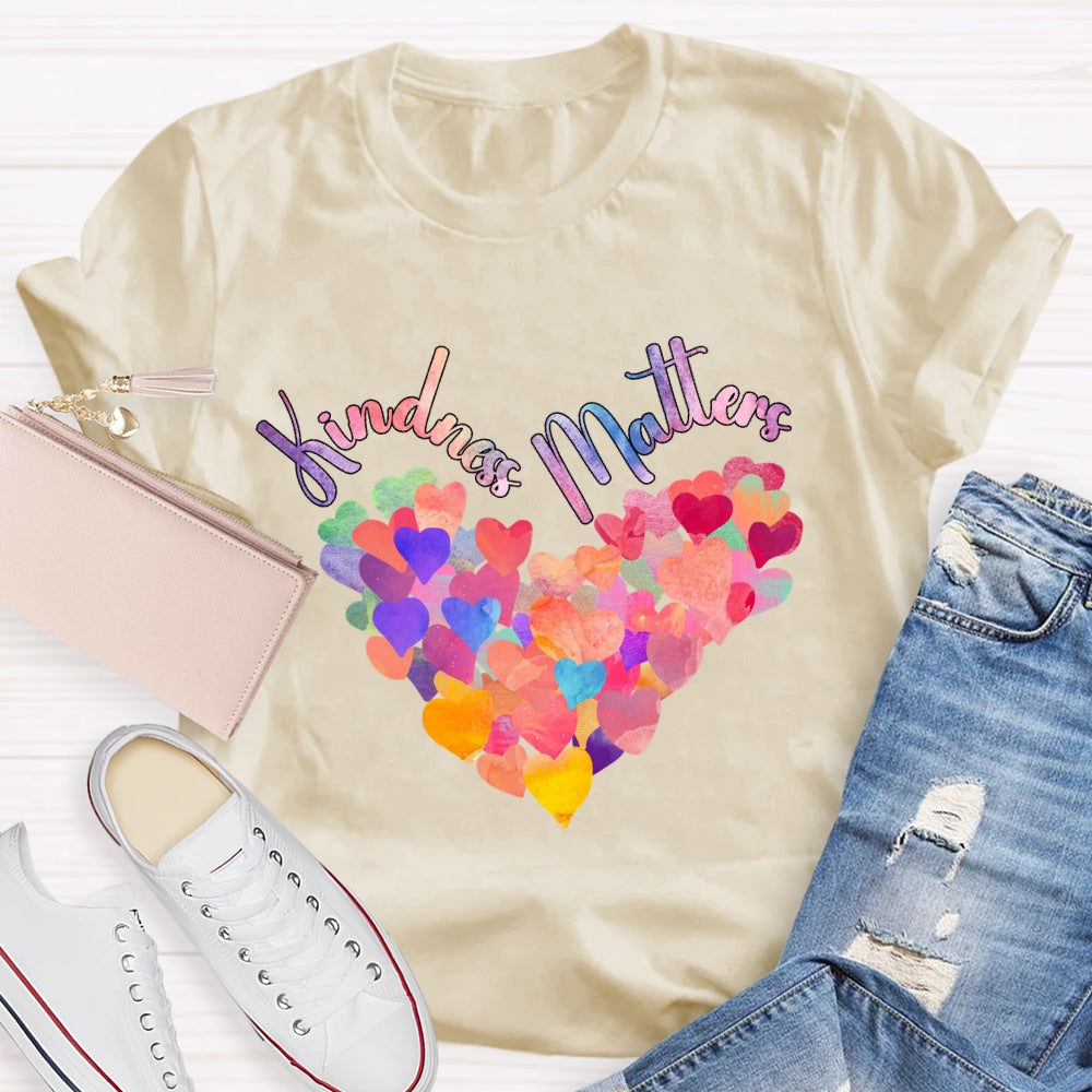 Kindness Matters Colorful Heart T-Shirt