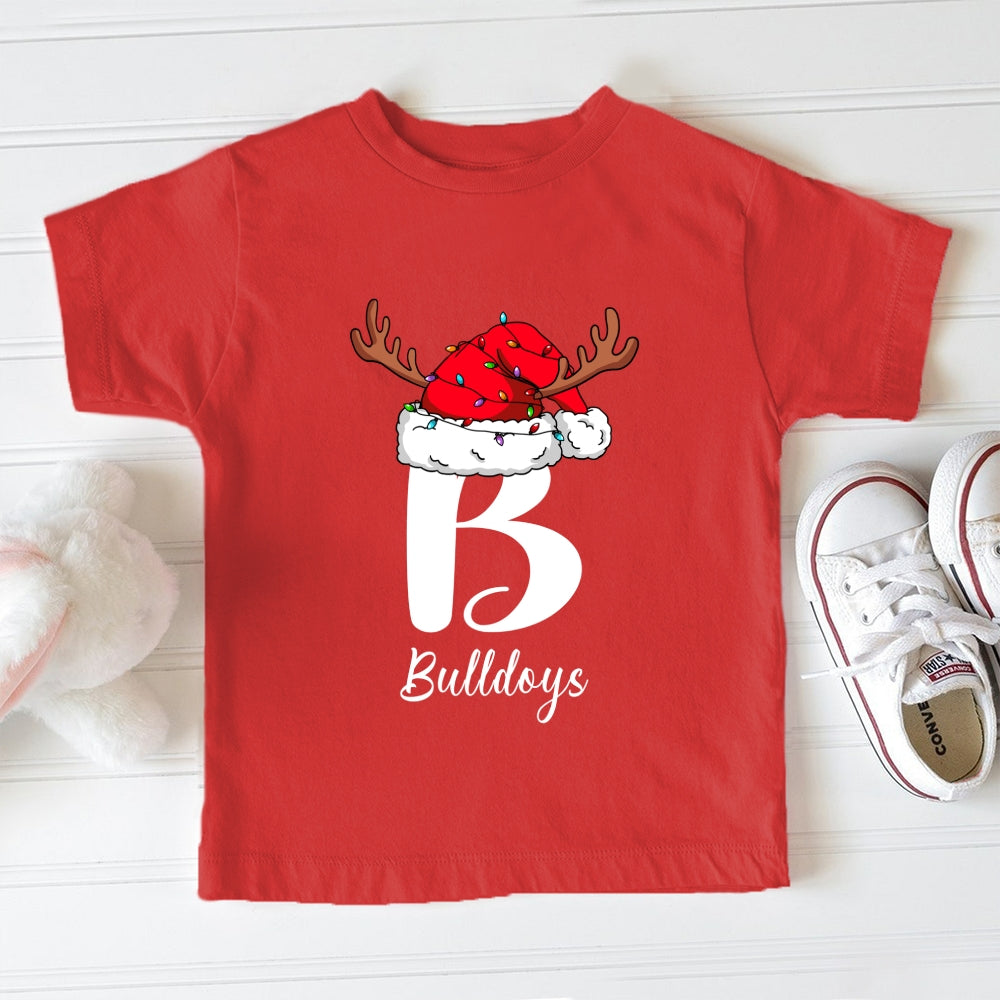 Personalized Name Christmas Hat Toddler T-Shirts